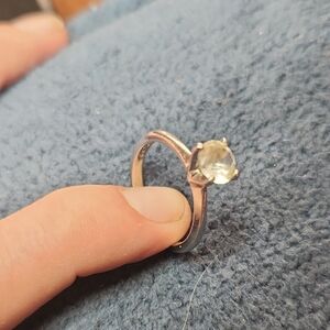 Avon Sterling Silver Ring with CZ Solitaire Size 8